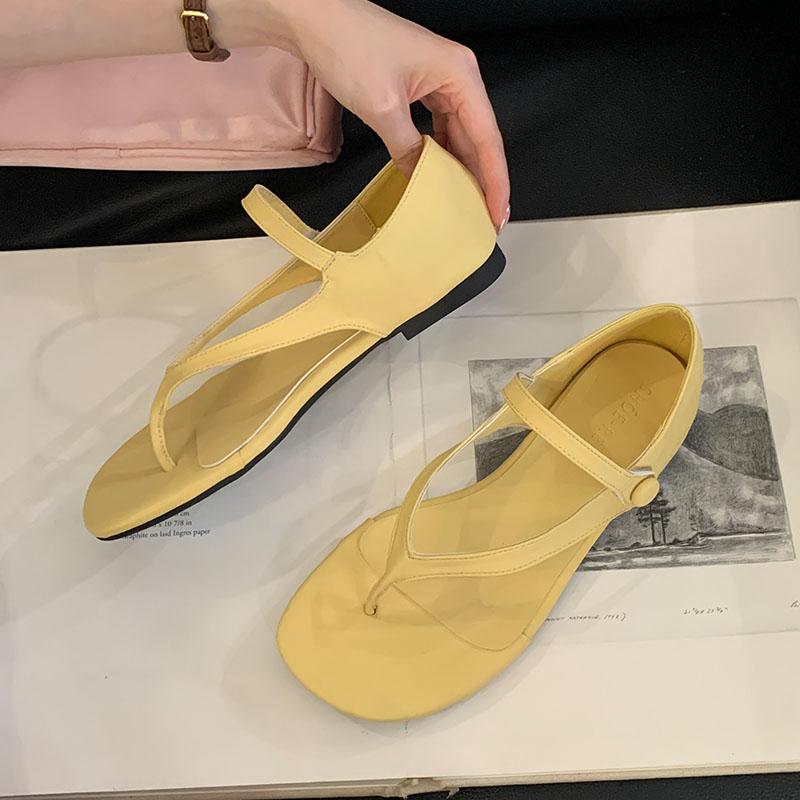 Fashion Spring Summer Beach Female Flip Flops Women Flats Sandals Shoes Shallow Fashion Square Toe Ladies Flats Sandals Shoes