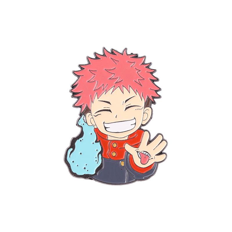 Jujutsu Kaisen Metal Brooch: Gojo Satoru & Itadori Yuji Anime Backpack Accessory