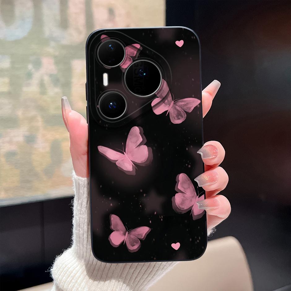 Case For Huawei Pura 80 Pro Plus Ultra Cartoon Heart Soft Silicone Shockproof Bumper Cover For HuaweiPura80ProPlus 80Ultra Funda
