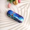 Retro Print Leather Glasses Case - Stylish & Durable Oil Painting Design