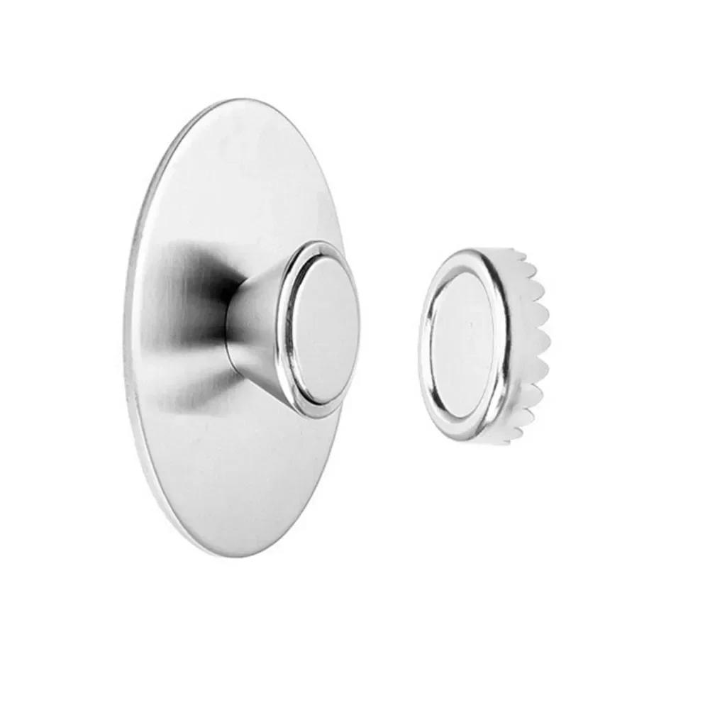 1PC Portátil Novo Suporte Magnético para Sabonete 2.2*0.6cm Aço Inoxidável Dispensador Cozinha Banheiro Montado na Parede