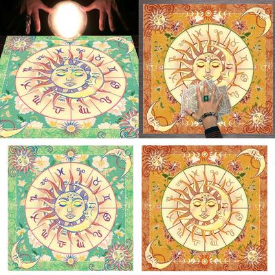 Forma pătrată Pendul Divinations Mat Față de masă Altar Jocuri de masă Pad de cărți Față de masă cu rune Covoraș metafizic pentru jocuri de masă
