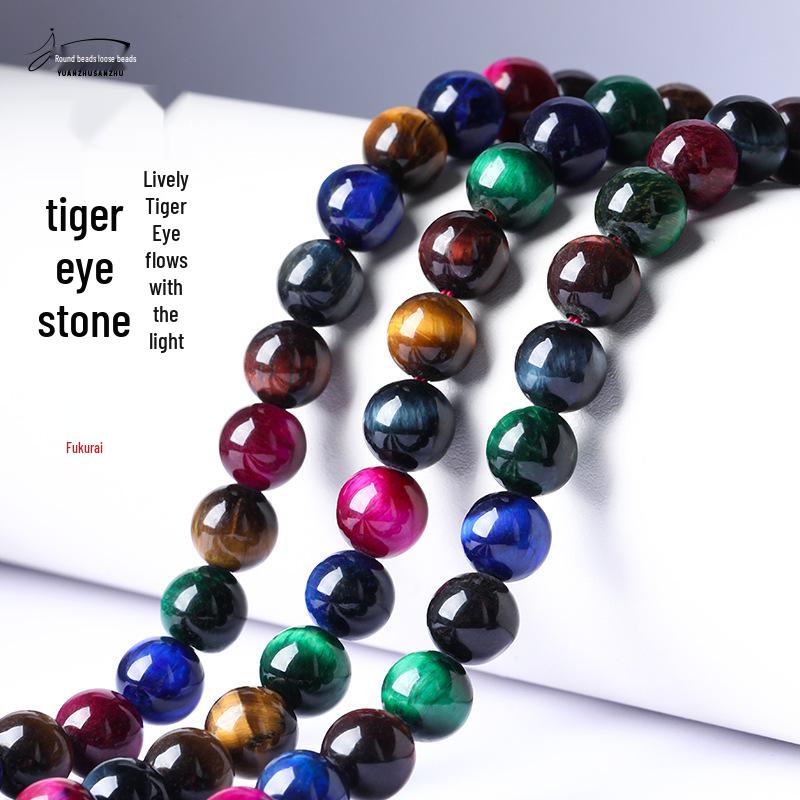 8mm Round Colored Tiger Eye Beads for DIY Jewelry & Accessories