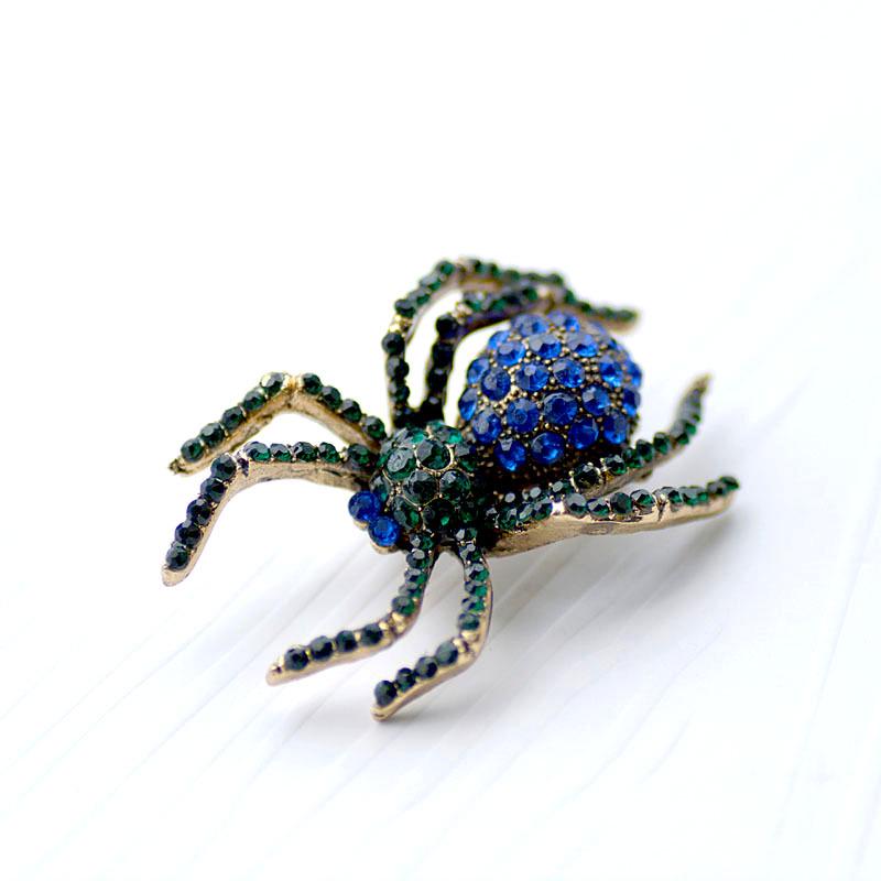 Vintage Rhinestone Spider Brooch - High-end Crystal Accessory for Clothing and Corsage