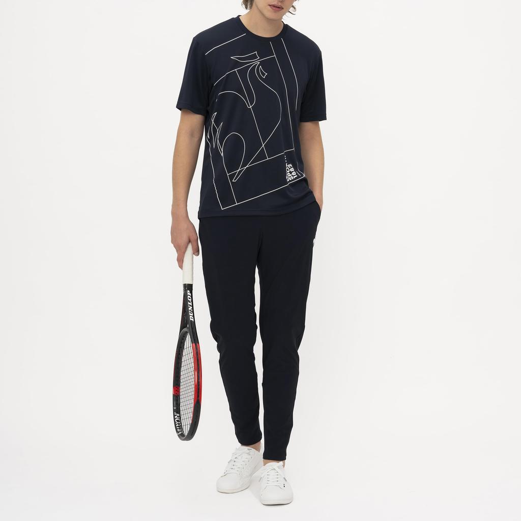 Coq Tennis Practice Graphic Practice UV CUT Cooling Tennis Easy To Raise NV00 [Le Sportif] Shirt, Shirt, Sweat-Absorbent, Quick-Drying, (UPF50+),