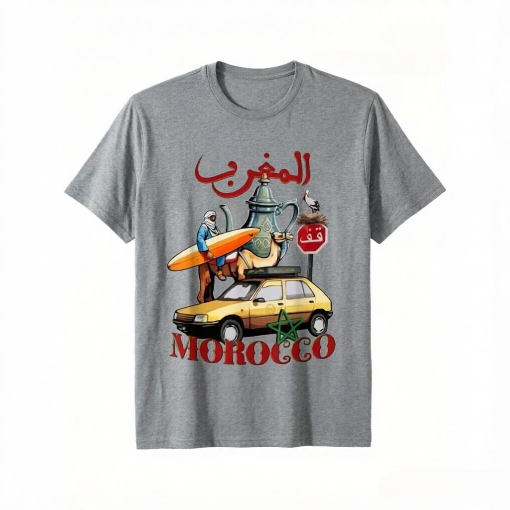 

Vintage Morocco Cultural Graphic TShirt 100 Cotton Breathable Unisex Black Oversized Tee Travel Souvenir Top 4XL