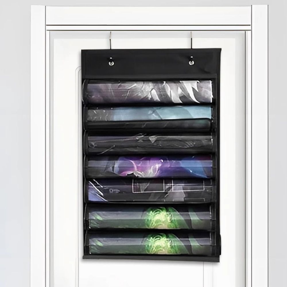 With 2 Hooks Game Mat Storage Plastic Slots Playmat Storage Bag Playmat Tube Hanging Bag