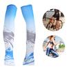 1 Pair Ice Silk Sves UV Sun   Lengthen Thin Brthable Quick Drying Cooling Arm Sves for   Sports
