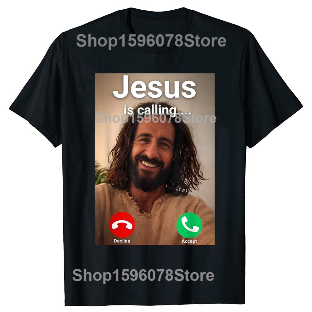 

Funny Jesus is Calling 100 Cotton Tshirts Men Womens Fashion Print Tshirt Loose Oversized Streetwear Hip Hop Unisex T Shirt 4XL