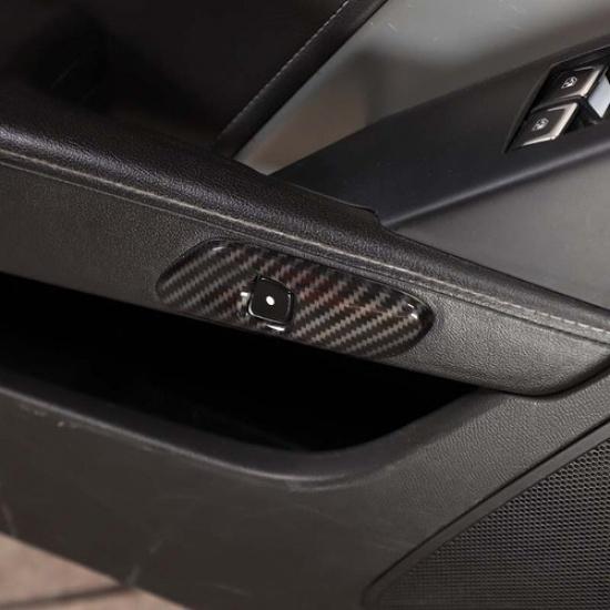 Carbon Style Interior Door Handle molding Cover Trims for Corvette C7 2014-2018