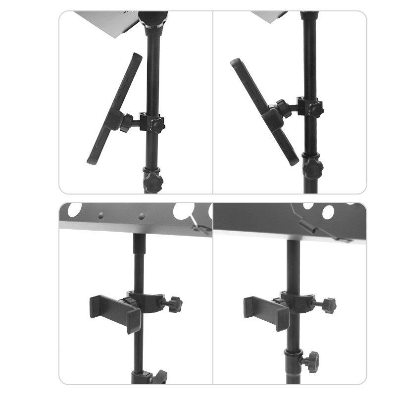 Phone Live Stream Multi-Position Clamp Rear Seat Phone Holder Multi-Function Clip for Camera Audio Single Position Music Stand Keyboard