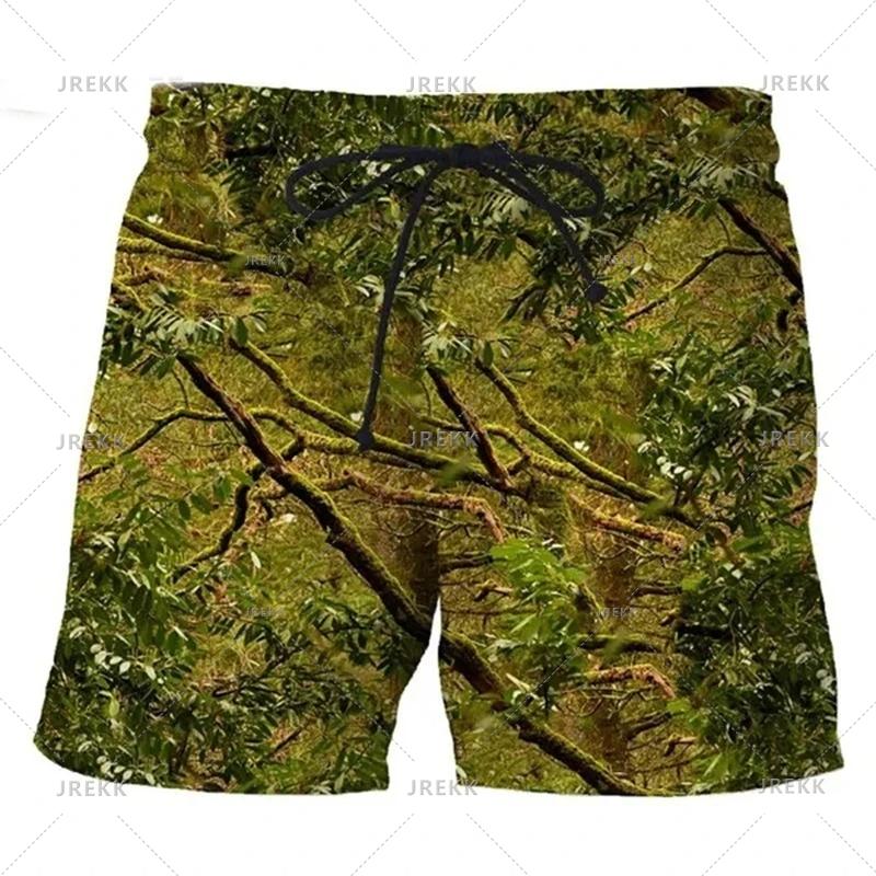 Summer 3d Camouflage Print Men's Shorts Fashion Personality Cool Natural Scenery Beach Shorts 2024 Oversized Swimming Trunks 4XL