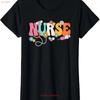 Cute Groovy Nurse Flower Nursing Women T Shirt for Dad Mom Daughter Cowo Vintage Washed Graphic Comfortable Versatile Stretched