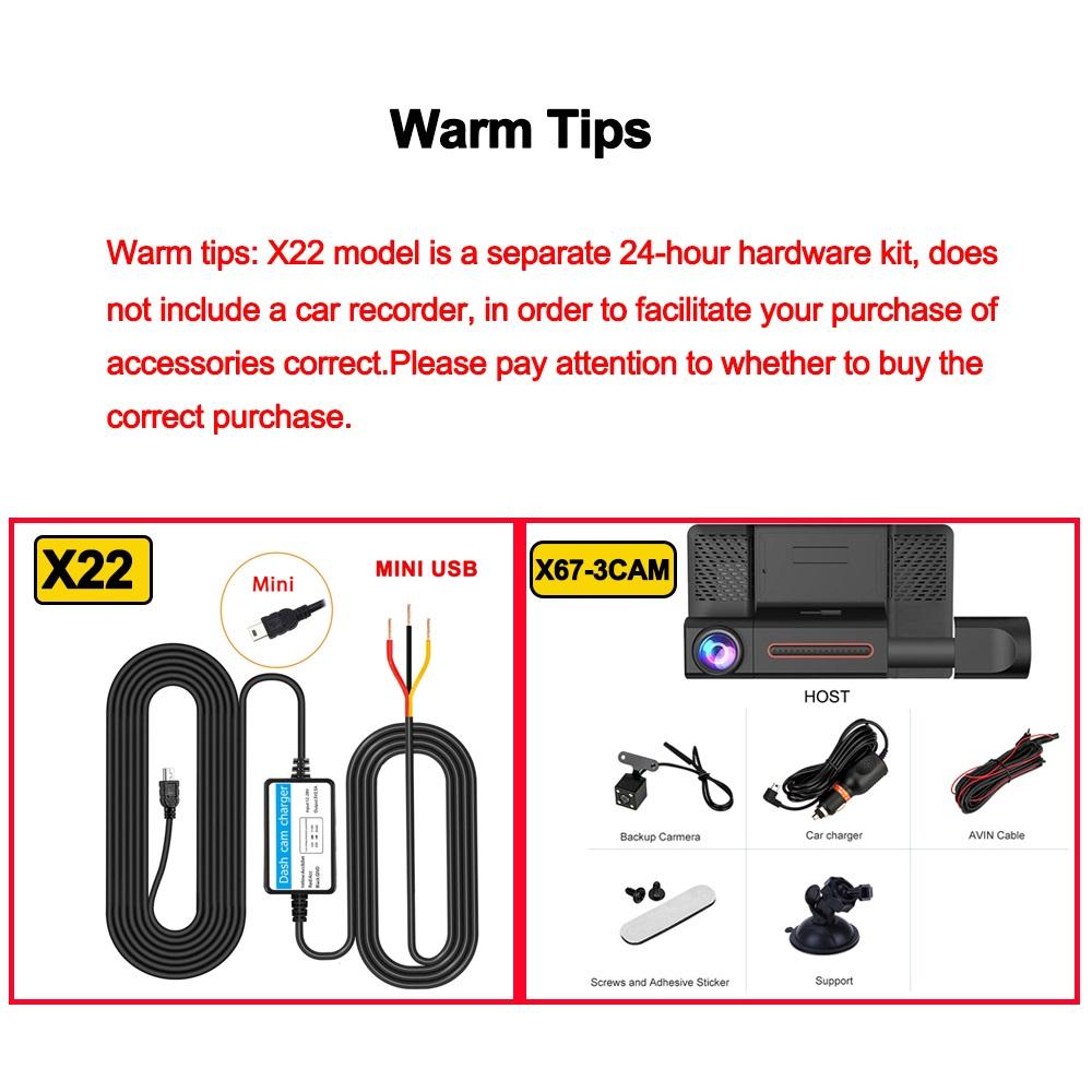 Three Recording High-definition Night Vision 3-channel Reversing Camera Integrated Car Driving Recorder