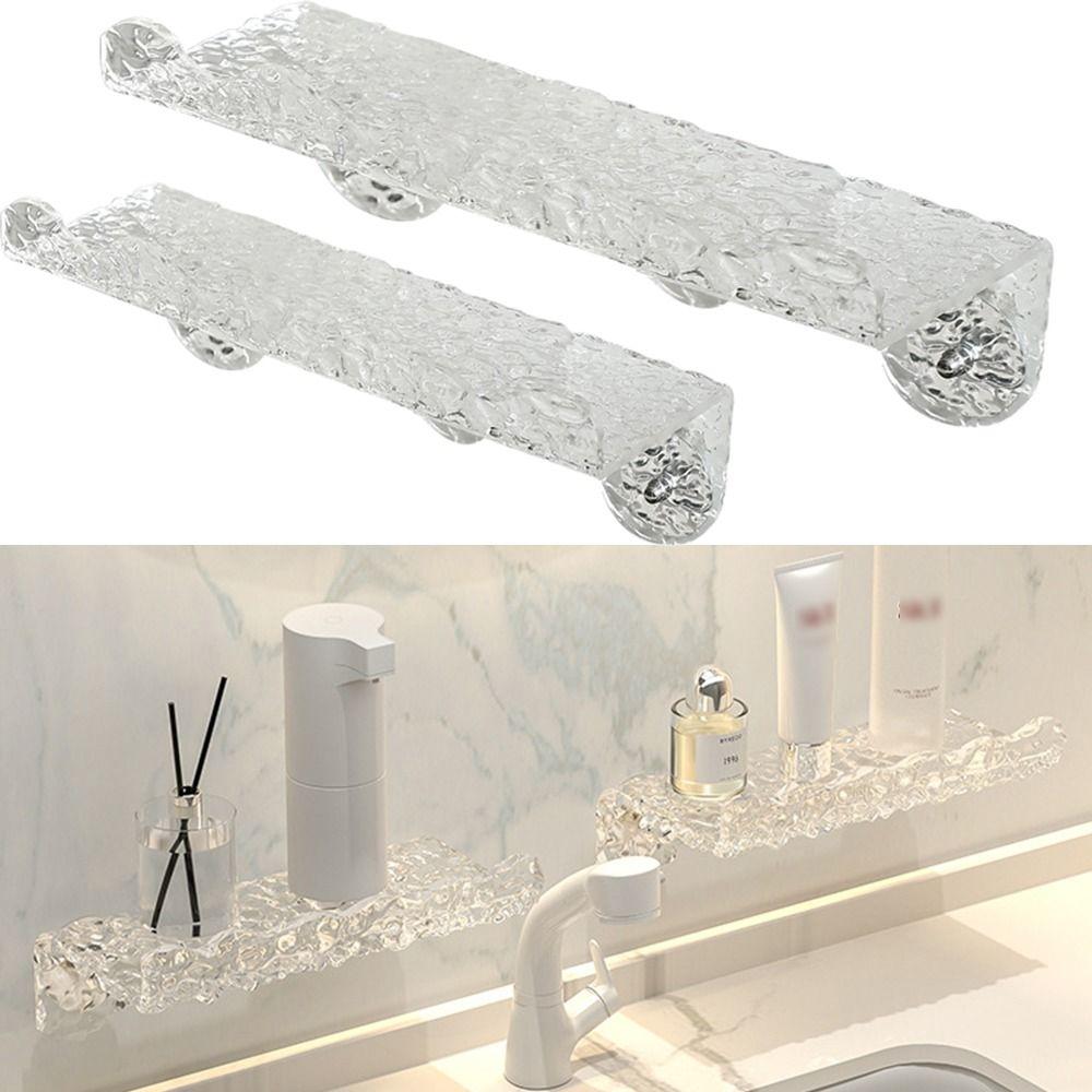 

Подвесной акриловый лоток без перфорации, настенный, прозрачный, плавающий, полка для ванной комнаты, органайзер для шампуня