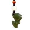 Lake Green Hetian Jade Cartoon Zodiac Pendant Keychain & Phone Charm