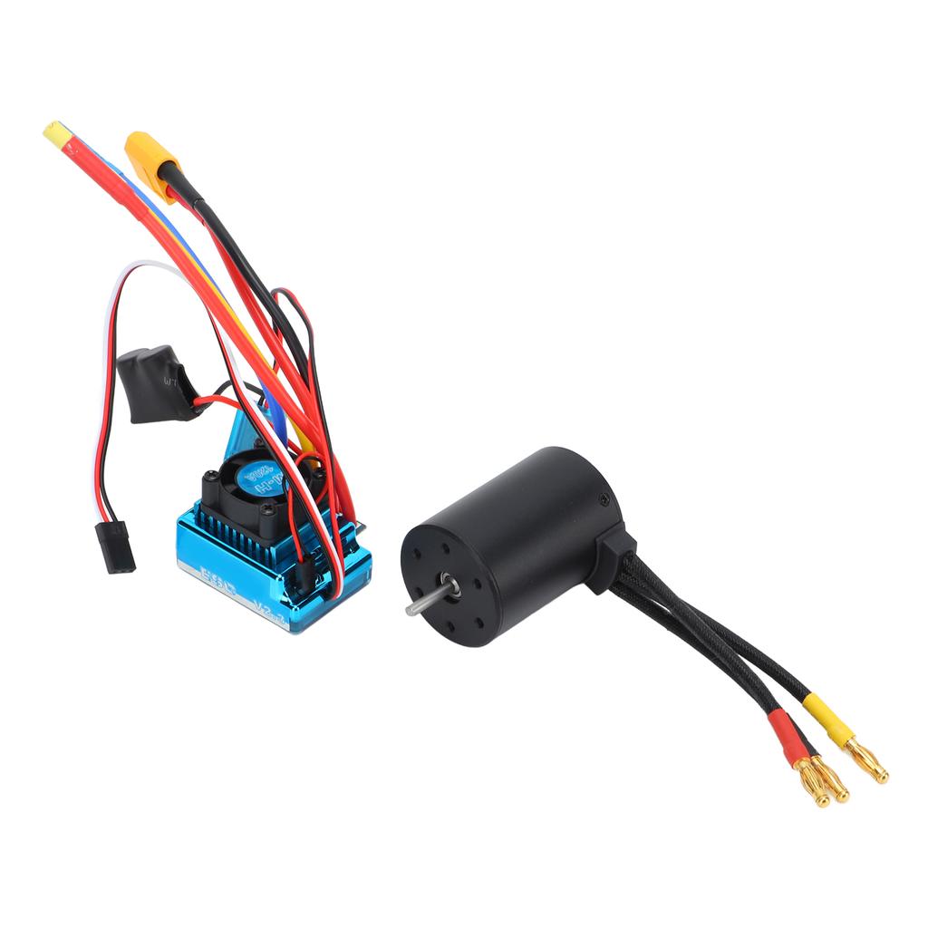 3650 3600KV Brushless ESC and 120A Brushless Motor Waterproof RC Car Part for 1:10 RC Car and 1/8 RC Car