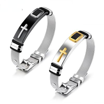 Titanium Steel Jewelry Cross Mesh Strap Personality Bracelet Men's Bracelets