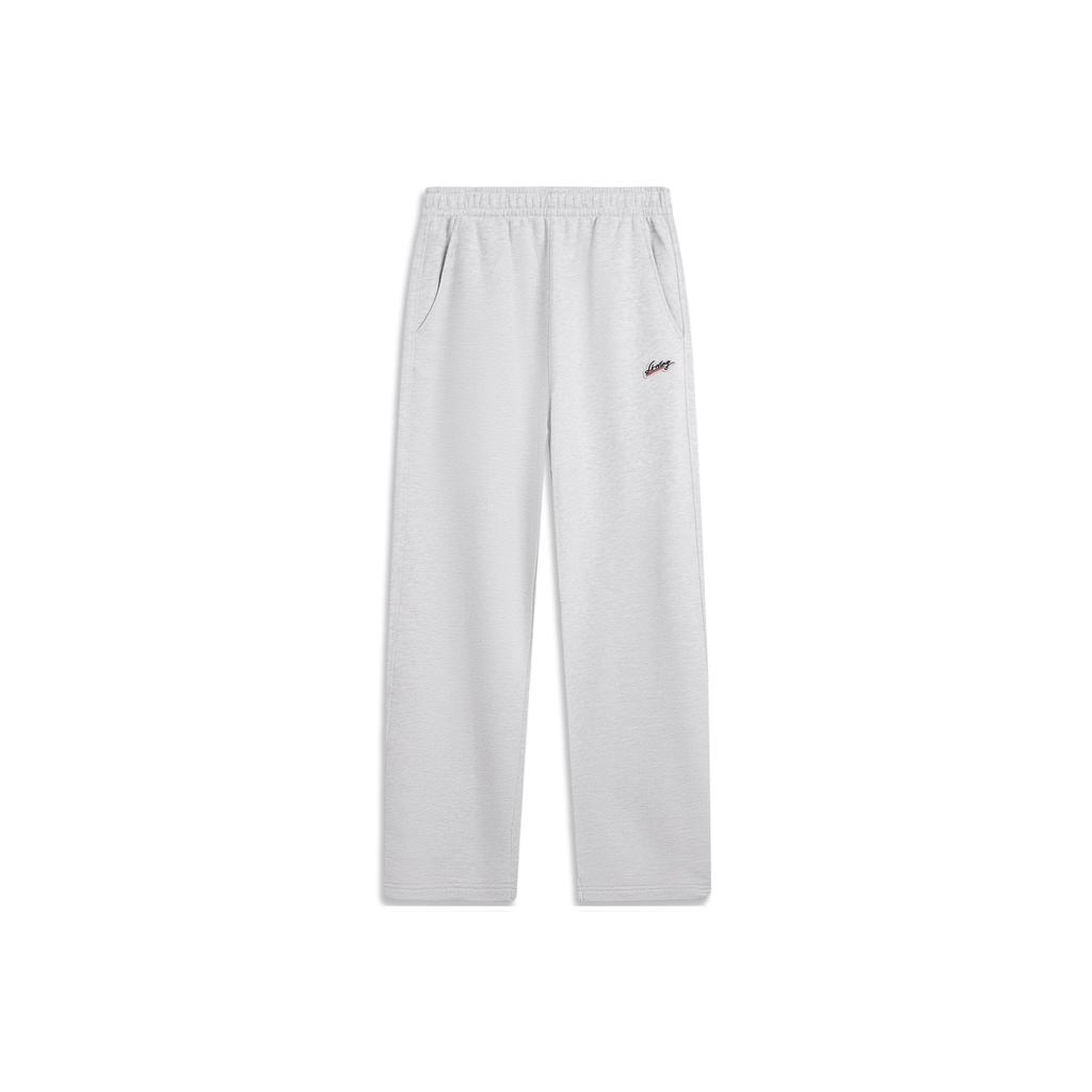 Li Ning Sports Lifestyle Series Loose Letter Logo Winter Knitted Sweatpants Women Bottoms AKLV838-4