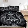 3pcs Wolf Quilt Cover Set (1 Quilt Cover + 2 Pillowcases Without Pillow Core), High-Definition Printing for Home and Dormitory.J099