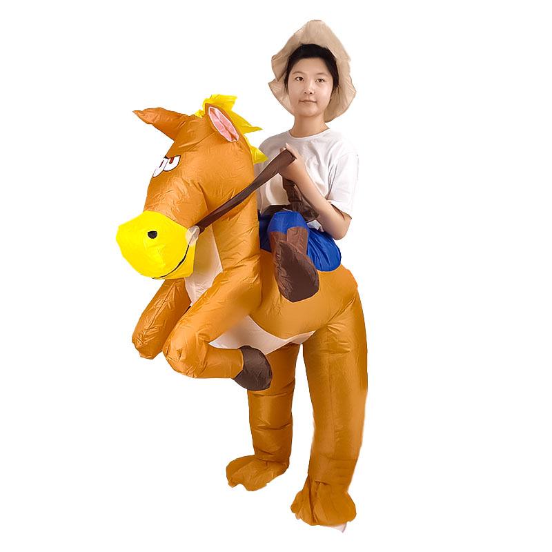 

Inflatable Children s Day Halloween Riding Horse Costume Medium child height 125-150cm
