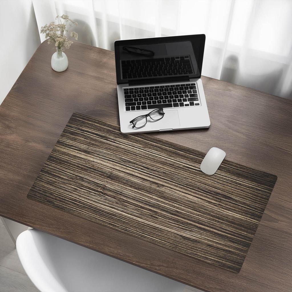 Vinyl Workplace Protective Pad with Wood Grain 90x45 cm