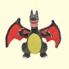 2PCS Charizard And Shiny Mega Charizard X Plush Set Stuffed Dolls - Yellow Two-Horn Black Dragon Rare Collectible Gift