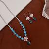 Super Flash Zircon Flower Water Drop Long Earrings Temperament Light Luxury Sweet Set Earrings