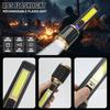 Powerful LED Flashlight T6 Lamp Bead Built-in Battery USB Rechargeable Zoom Torch With Power Display Outdoor Tactical Flashlight