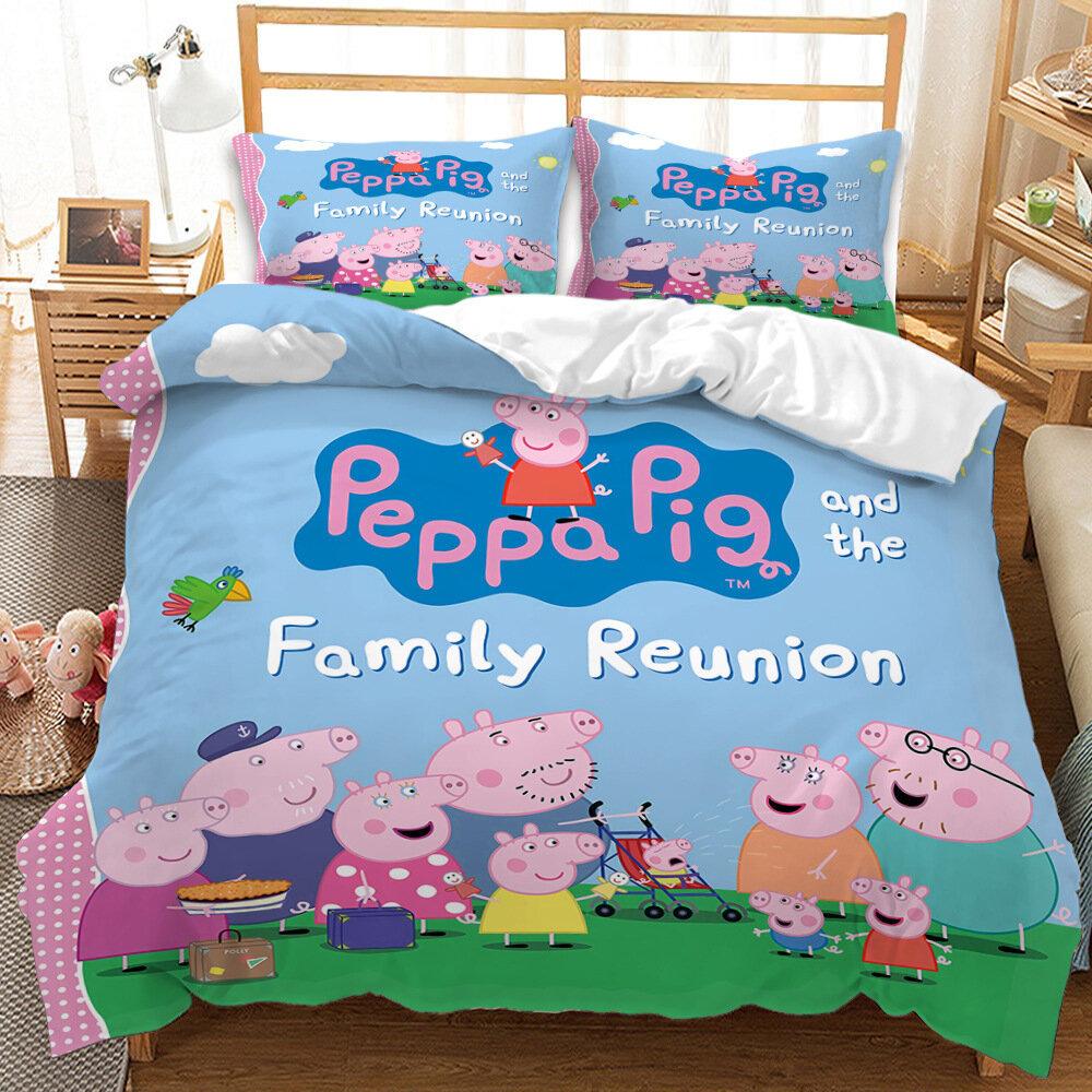 Cute Printed Quilt Cover Pillowcase Three-Piece Set Can Be Made Into Four-Piece 3D Digital Printing