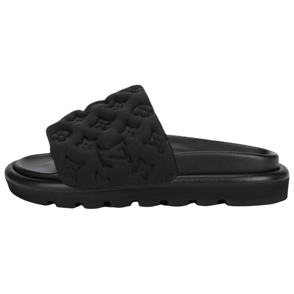 Louis Vuitton Slide Slippers Women's Black 1AB1NX