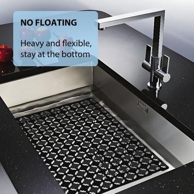 2Pcs 30x40CM Kitchen Sink Mat PVC Hollow Rhombus Rectangle Anti-slip Cuttable Ceramic Stainless Steel Sink Protector Draining Pad