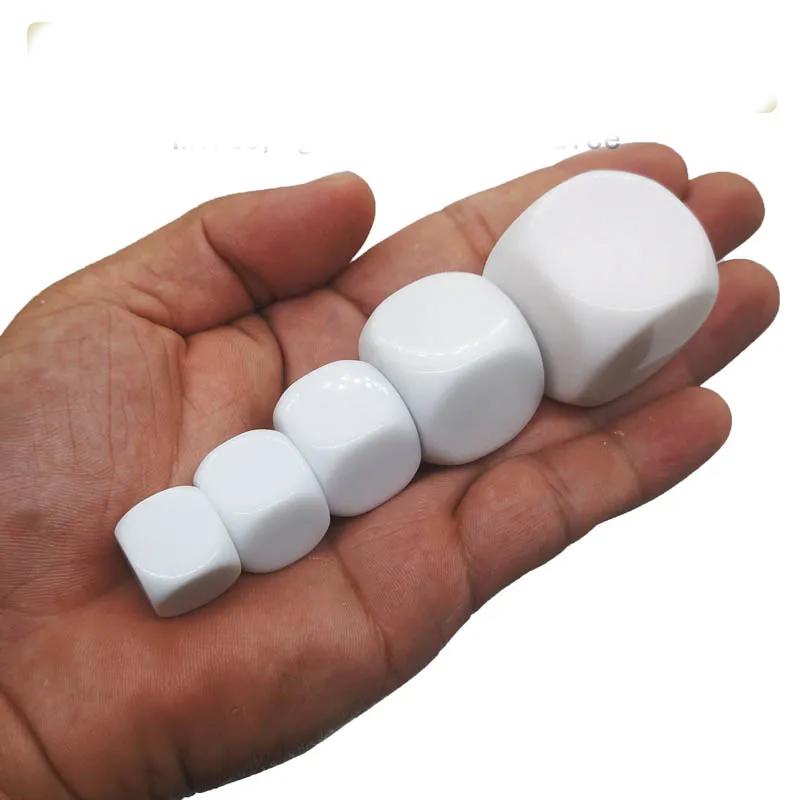 5Pcs 10Mm 12 14 16 18 20Mm 25 30 Blank D6 Acrylic Dice For Kid Diy Painting Graffiti Family Games Glossy Diy Dice Teaching Dice