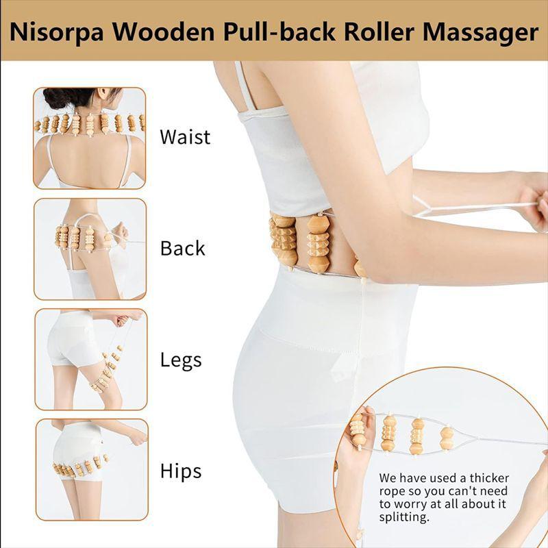 Wooden Massage Roller Therapy Body Massager Foot Face Shoulder Neck Hand Push Roller Massager Body Shaping Massage Tool