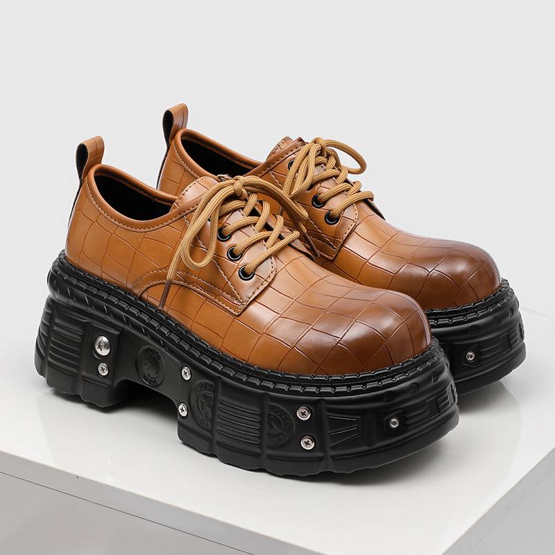 2026 New Metal Derby Shoes Men's British Style Heightening Punk Platform Shoes for Men High Quality Shoes Men Leather Original