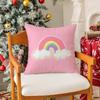 Cartoon Rainbow For Childrens Sleep Companion Pillow Case Silky Short Plush With Invisible Zipper Dustproof Sofa Cushion Cover