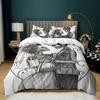 Dark Series Skull Bedding Set Gothic Style Skeleton Duvet Cover Pillowcase Room Decor for Teenagers Adult Halloween Gift