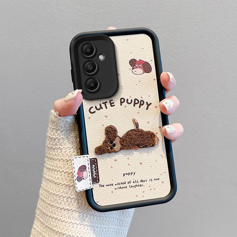 KEYSION Cartoon Niedliche Plüsch Stickerei Hülle für Samsung A05S A04S A13 5G mit Lanyard Stoßfeste Handyhülle für Galaxy S23 FE 5G