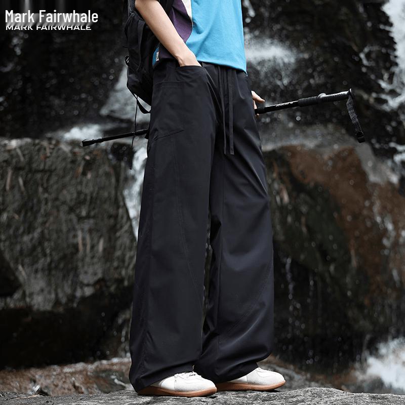 MARK FAIRWHALE Men s Summer Quick-Dry Ice Silk Casual Cargo Pants 4XL чёрный
