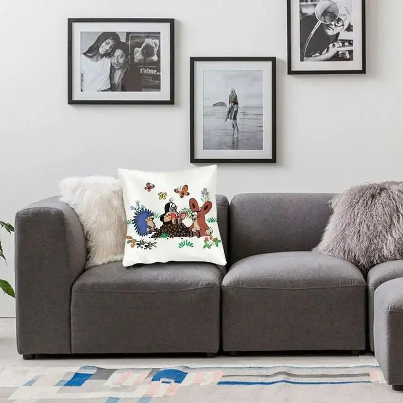Soft Mole Krtek Cartoon Comic Throw Pillow Case Home Decorative Cute Little Maulwurf Cushion Cover Pillowcover for Living Room