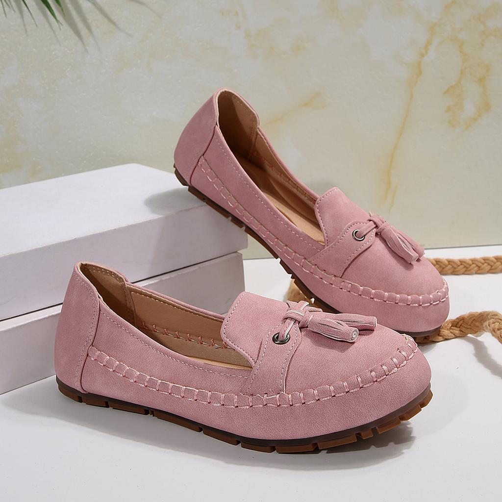 New 2025 Large Size Women's Flat Leather Shoes