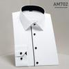2025 Spring/Summer Men's Iron-Free White Long Sleeve Business Casual Shirt - Plus Size Available