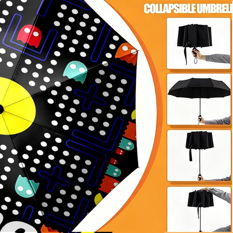Custom Name Personalized PAC Print Umbrella, Auto Open Close, 8‑Rib Sturdy Frame, Commute Camping Hiking Use, Birthday Gift