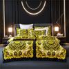 Set Biancheria da Letto Stile Barocco di Lusso Stampa Digitale Dimensioni Queen King Set Copripiumino Federe in Lino Tessili per la Casa