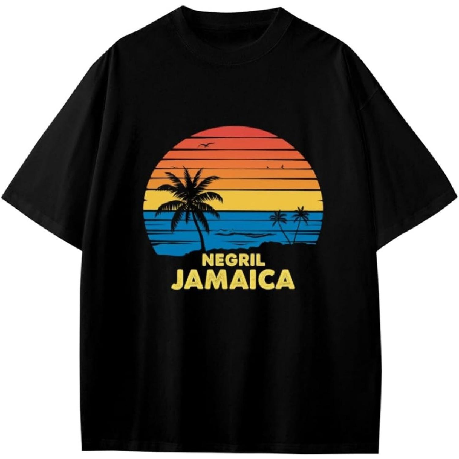 Vintage Retro Negril Jamaica Anime Cartoon Gift Girls Boys Teens T-Shirt XXXXXL разноцветный