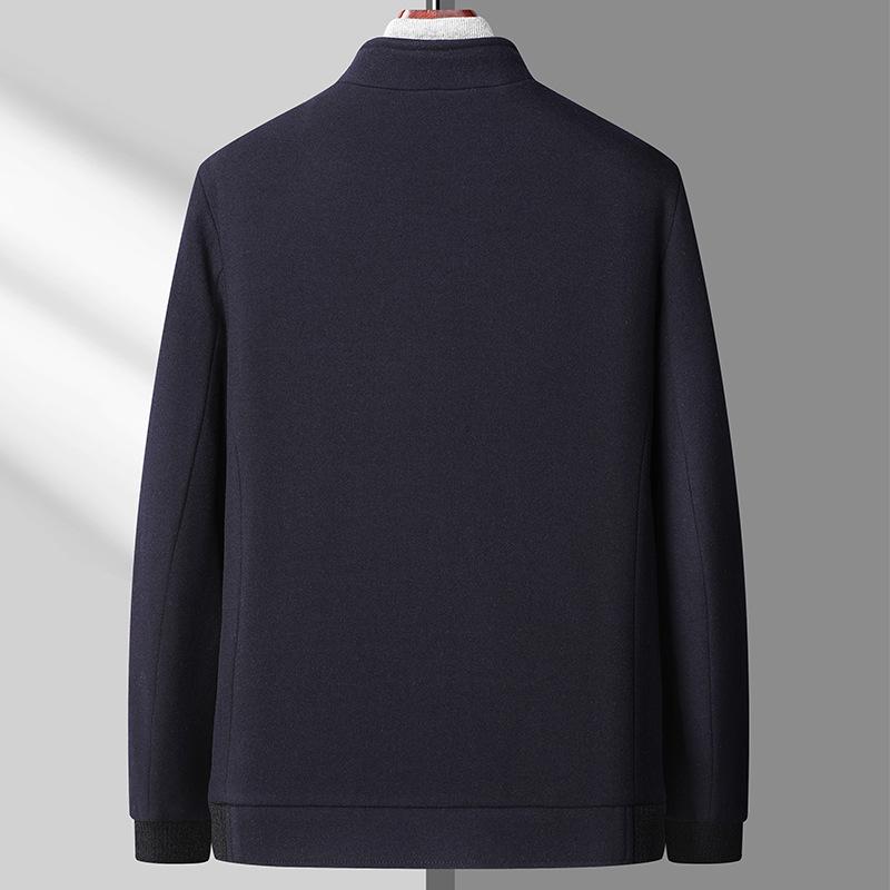 Осенняя мужская повседневная куртка из хлопка с воротником-стойкой Шерстяная куртка — фото 4