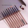 Japanese Gel Nail Art Set: Double-Ended Pen with Round Head, Line Drawing, and Petal Brush
