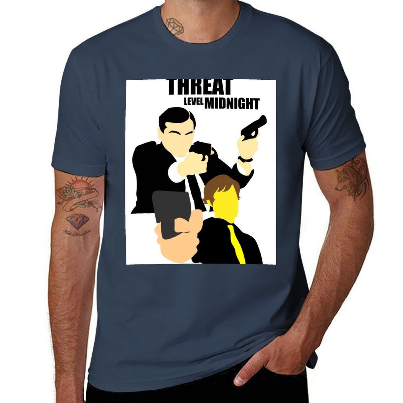 The Office Threat Level Midnight TShirt Athletic Fit Sports Short Sleeve Top S