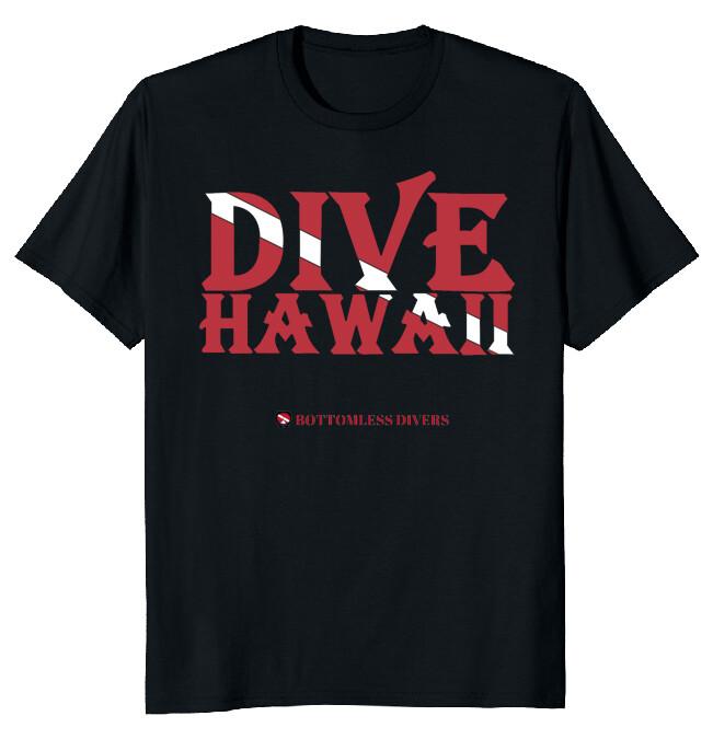 Dive Hawaii Dive Flag with Red Font Active T-Shirt S