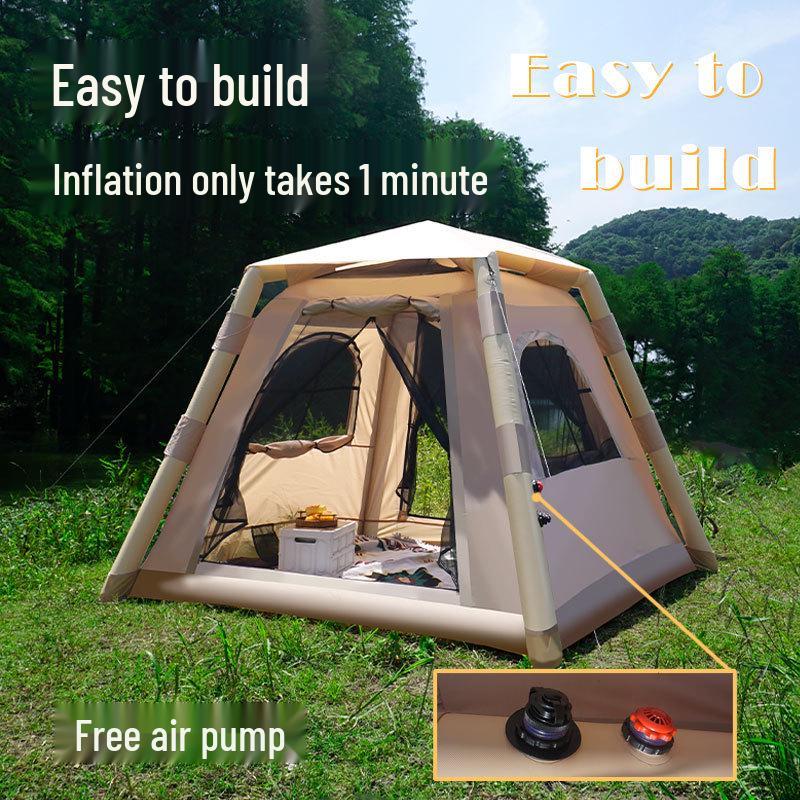 Portable Rainproof 3-5 Person Inflatable Tent - Fully Automatic Outdoor Camping Gear